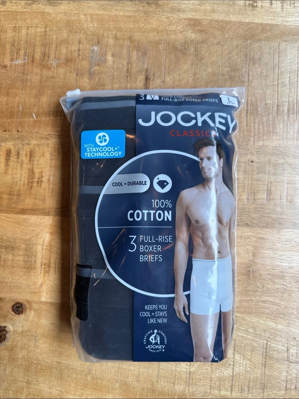 Jockey Men's Boxer Briefs - Black & Dark Gray (3-Pack)